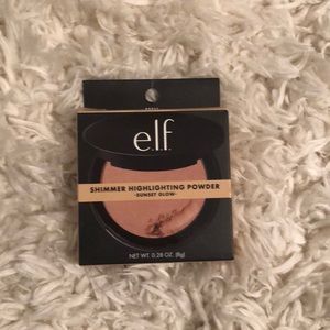 Elf shimmer highlighting powder in sunset glow